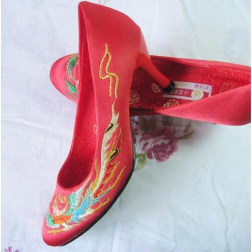 Counters authentic embroidered shoes satin bridal heels cheongsam 806 free shipping