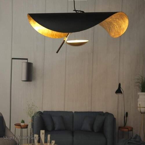 Postmodern Flying Saucer LED Pendant Lights Curved Hat Kitchen Hanging lamp Living Room Restaurant Home Decor Lighting fixtures