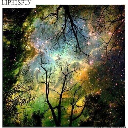 Look Up At The Stars Wholesale DIY Diamond Painting Home Decoration Rhinestone Wall Stickers Embroidery Needlework