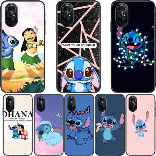 Stitch Blue Green Clear Phone Case For Huawei Honor 20 10 9 8A 7 5T X Pro Lite 5G Black Etui Coque Hoesjes Comic Fash design
