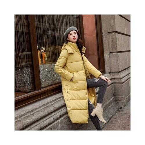 Down Jackets Woman 2019 East Gate Loose Long Fund Bread Cotton Clothes Overknee Bf Student Cotton-padded Clothes