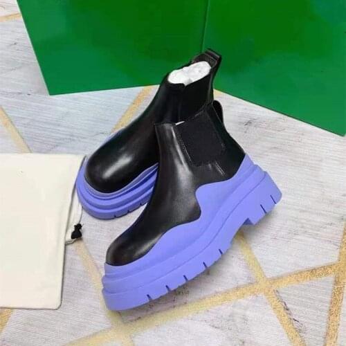 Luxury brand designer mens thick-soled short boots leather mens short boots fashion casual Chelsea fashion shoes women2021