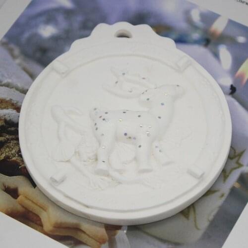 Christmas Elk DIY Gypsum Aromatic Wax Brand Car Hang P1012