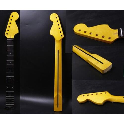 S2 Yellow guitar Neck 21 Fret 25.5inch Rosewood Fretboard Dot Inlay DIY Guitar big head