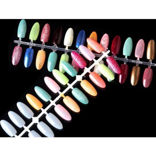 Stiletto Single size practice nail tips salon color palette Almond Acrylic false nail 500 pcs