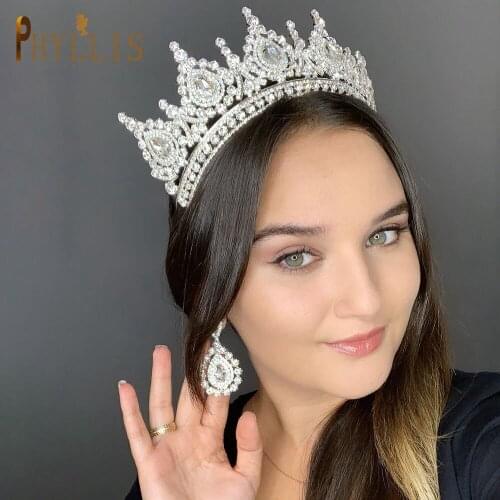 A148 Zirconia Pageant Crowns Tiaras Prinicess Wedding Crowns for Birthday Party Hair Accessories Rhinestone Bridal Headband