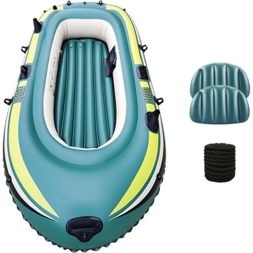 3-seat PVC Inflatable Kayak Fishing Boat Series Floating Rafting Boat Canoe Fishing Boat 2 Adults + 1 Child Water Accessories
