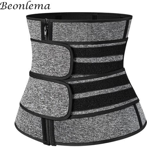 Waist Trainer Neoprene Modeling Strap Steel Bone Body Shapers Women Corset For Back Support High Waist Gray Cincher Plus Size