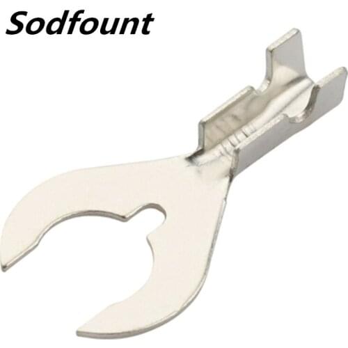 100pcs 6.2 Crab foot terminal U-shaped wiring nose fork-shaped grounding piece Cold-pressed copper wire nose Crimp 0.3-1.5mm2