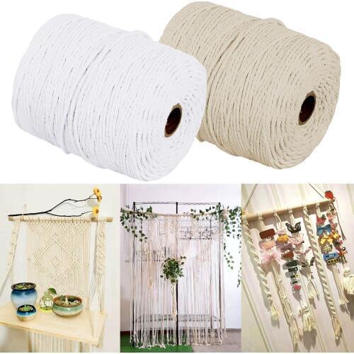 1 Roll Cotton String Macrame Cord Rope Bakers Twines for Dream Catcher Dreamcatchers Baking DIY Crafts Christmas Gifts 2mm 656ft