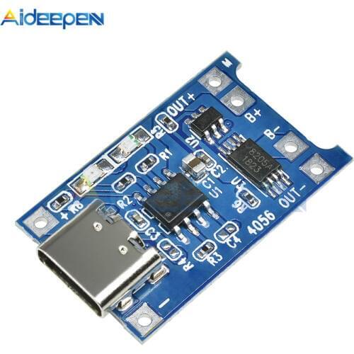 5Pcs Type C USB 5V 1A 18650 TP4056 Lithium Battery Charger Module Charging Board With Protection Dual Functions 1A Li-ion