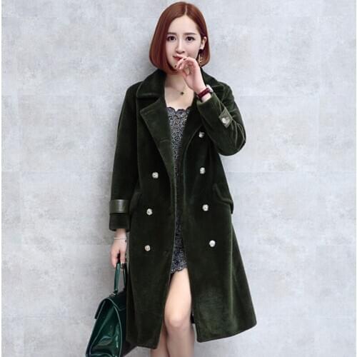 2020 High Imitation Winter Jacket Women Wool Fur Coat Female Thick Long Overcoat Womens Fur Jackets Abrigo Mujer WXF425