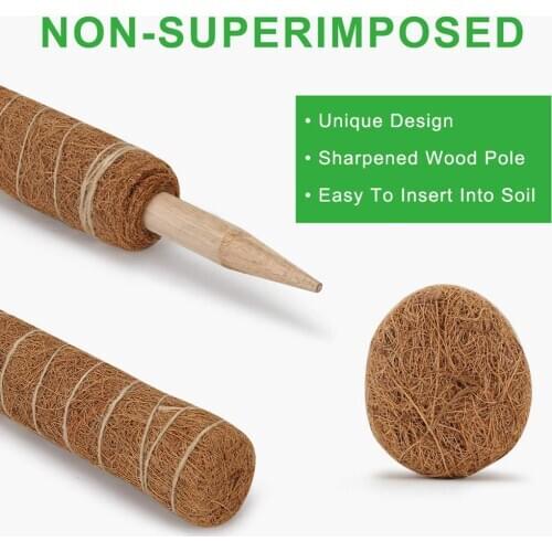 1PC Coconut Palm Sticks Plant Climbing Coir Totem Pole Safe Gardening Coconut Palm Stick For Climbing Plants Vines And Creepers