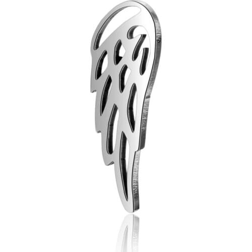 10pcs/lot 6*17mm Stainless Steel Wing Pendant Bracelet Charms DIY Jewelry Making Handicraft Accessories Wholesale