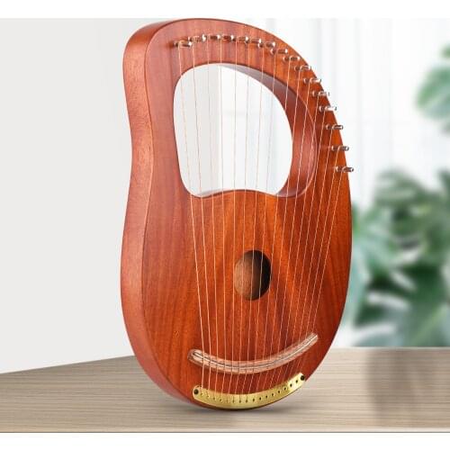 Walter.t WH-16 16-String Wooden Lyre Harp Metal Strings Solid Wood String Instruments Tuning Wrench Cleaning Spare Strings Cloth