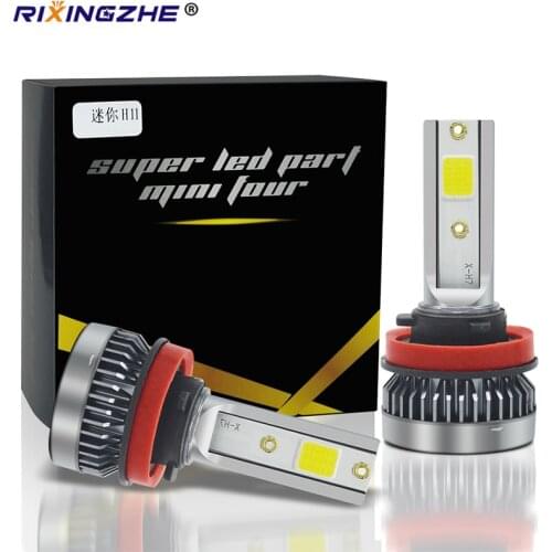 RXZ 2PCS Car Mini headlight Lamp H7 H1 LED H8 H11 LED Bulbs H7 Headlamps Kit 9005 HB3 9006 HB4 6000k Fog light 12V LED Lamp