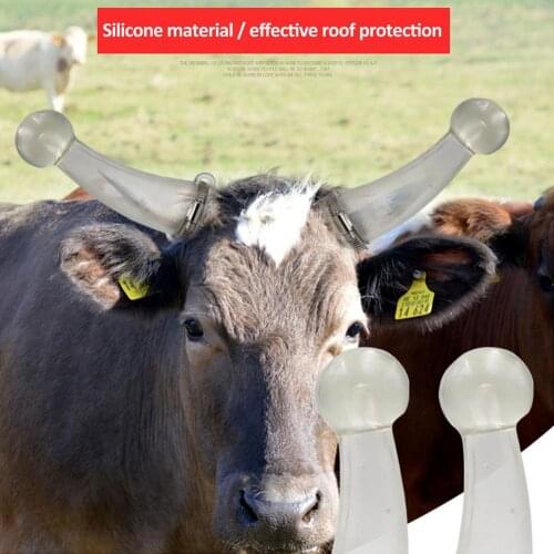 2pcs Calf Prevent Collision Tool Calf Horn Cover Anti Fighting Cow Cattle Angle Proof Top Cover Silicone Protect Cover