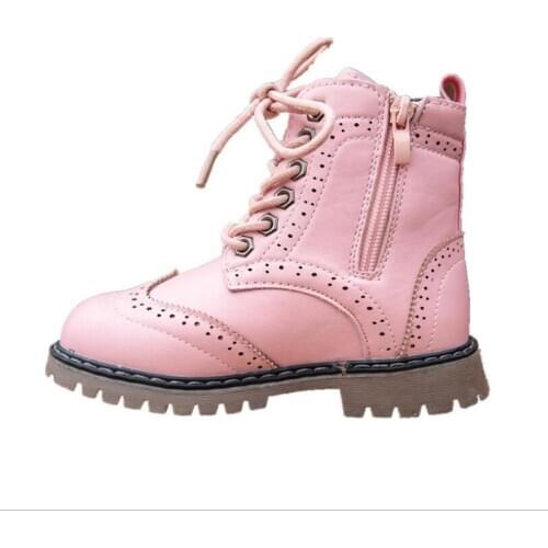 2020 Girls Martin Boots Shoes For Girls Children Warm Boots Children Snow Waterproof Shoes Kids Genuine Leather Boots