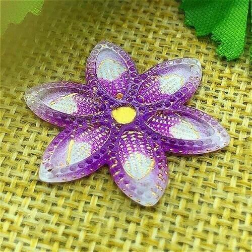 5pcs DIY 30mm AB Resin 3d flower Flatback Rhinestone Wedding buttons crafts