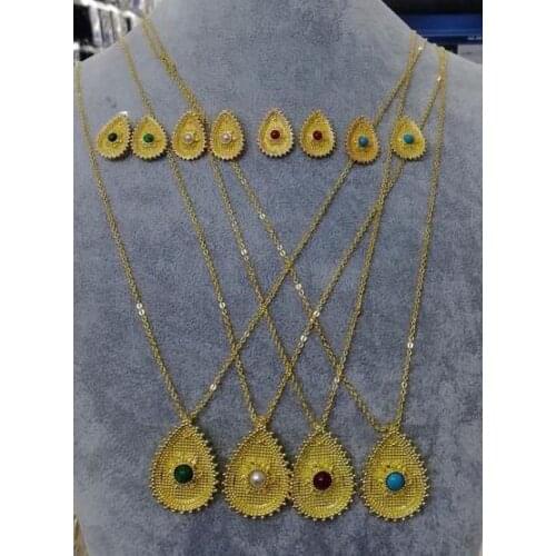 AccKing 4pcs Bridal Zirconia Full Jewelry Sets For Women Party, Luxury Dubai Nigeria CZ Crystal Wedding necklace sets