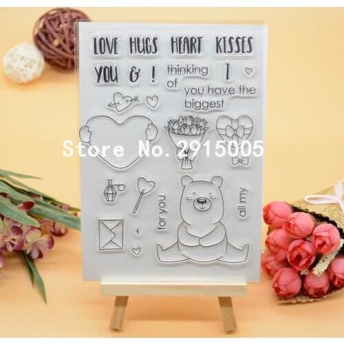 Love bear Scrapbook DIY photo cards account rubber stamp clear stamp transparent stamp 11x16cm CS2067