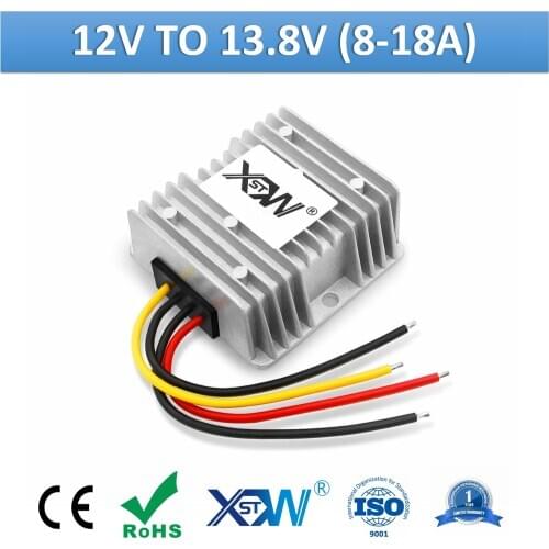 XWST Non Isolated DC DC 12v to 13.8v 8A 10A 12A 15A 18A Aluminum Step Up Boost Power Converter 13.8VDC Voltage Regulator