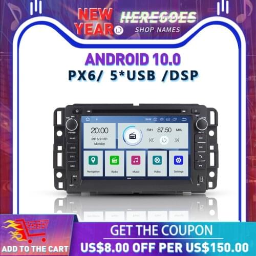 DSP IPS 2din Android 10 Car Multimedia DVD Player GPS Carplay Bluetooth 5.0 Wifi RDS Radio For GMC Chevrolet Tahoe YUKON Acadia