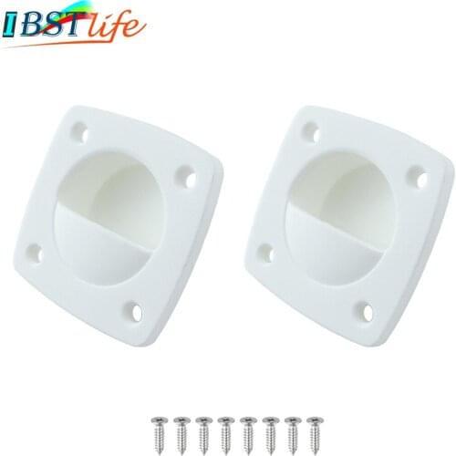 2PCS White Nylon Recessed Flush Sliding Door Handle Pull Square Hatch Pull Handle Motorboat Marine Boat Yacht Cabin Accesories