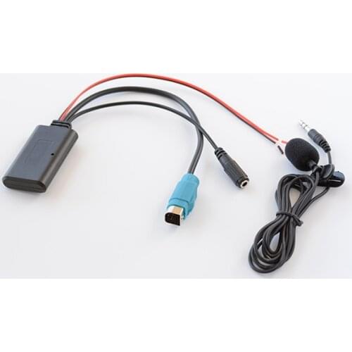 Bluetooth Aux Receiver Cable Adapter with microphone for Alpine KCE-237B wireless audio interface for Alpine 2009+ CDE-W203Ri