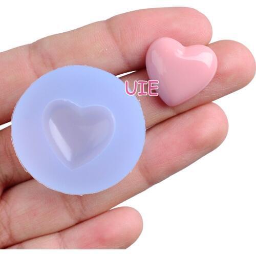 BYL047U 17.5mm x 15.3mm Heart Cabochon Silicone Mold Fondant Cake Decoration Candy Chocolate Resin Earrings Necklace Pendant DIY