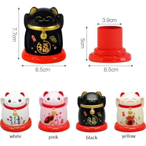 Lucky Cat Toothpick Box Cartoon Toothpick Container ABS Toothpick Storage Box Creative Cute Toothpick Holder for Household Table