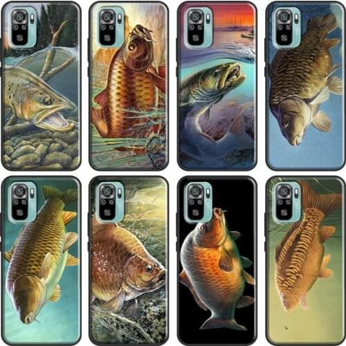 Carp Fishing Case For Xiaomi Redmi Note 10 9 8 Pro 9S 8T Soft Cover For Redmi 9 9A 9C 9T 8A K40 Funda