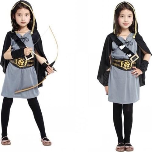 Kids Indian Princess Huntress Costume for Girls Child Indian Native Hunter Costumes Halloween Carnival Party Dress Up Cool
