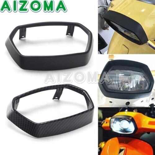 For VESPA 150 Sprint 2017-2020 Scooter Motorcycel ABS Black/ Carbon Fiber Front Headlight Bezel Fairing Trim Guard Cover