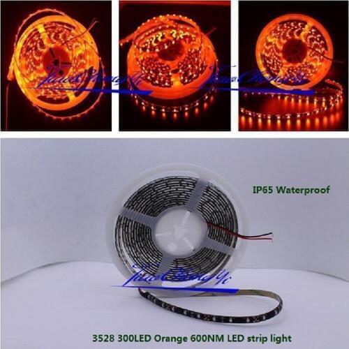 3528 Black orange 600nm PCB 16.4ft 5M 300Leds orange Flexible LED strip light 12V New