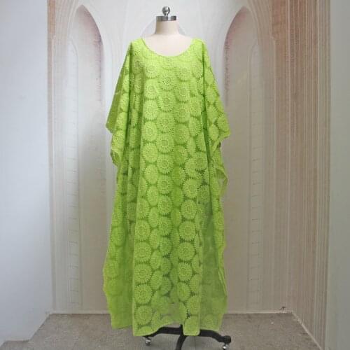 Summer New Arab Bat Sleeve Green Lace Embroidered Muslim Middle Eastern Robe Abaya Kimono Islamic Womens Clothing Robe