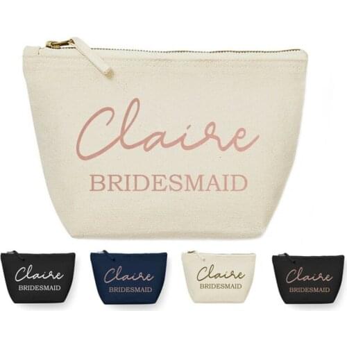 Personalised Make Up Bag Cosmetic Wash ANY NAME Birthday Gift For Bridesmaid Wedding Rose Gold Pink Rose Gold makeup Bags