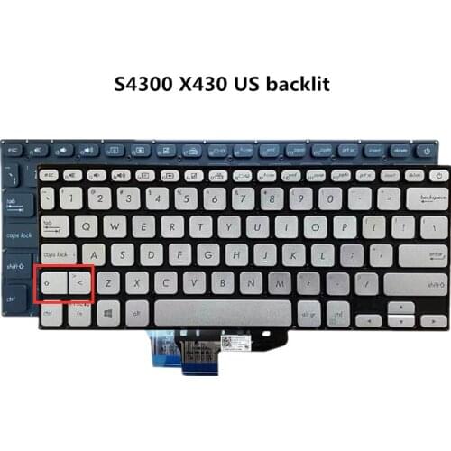 New Original Laptop/Notebook US Backlit Keyboard for Asus lingyao 2 Vivobook S14 S4300 S4300F S4300U S4300UA UN X430 X430U