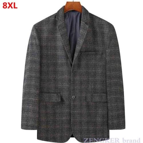Large size business casual formal suit mens plus size loose single jacket spring autumn thin jacket 8XL 7XL