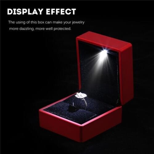 Creative LED engagement ring pendant custom Elegant Lighted Ring Storage Box Jewelry Display Gift Packing Showcase wholesale