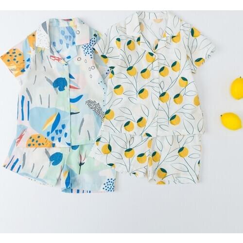 Summer Children Clothing Suit Boys Sets Kids Short-sleeve Fruit Lemon Shirt + Short Pants Two-piece Baby Set Baby Girl Clothes