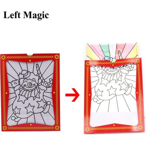 "Large Size Clown Color Changing Card Magic Tricks ( 26.5*20.5cm ) Illusions Street Mentalism Stage Magic Props Kid Children Toy