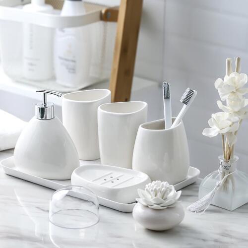 Bathroom five-piece European simple ceramic wash four-piece bathroom accessories set wedding wash set
