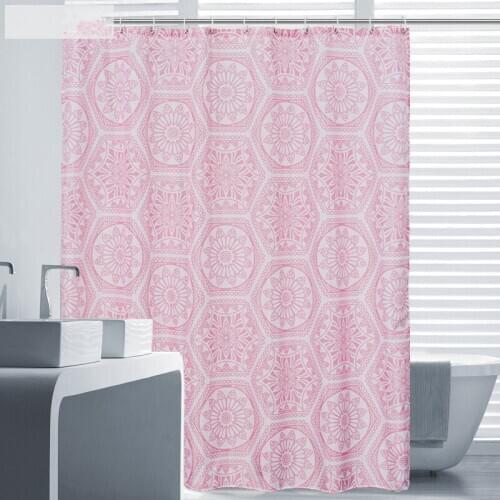 New Creative European Digital Shower Curtain Polyester Brass Buckle Heavier Lead Line Waterproof Bathroom Creativity Curtain