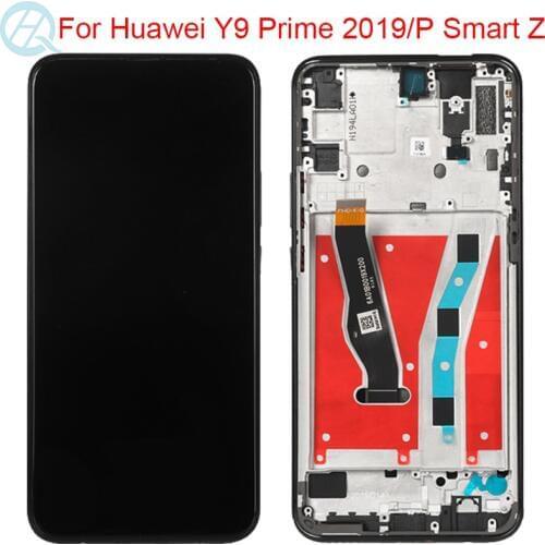 Original P Smart Z LCD For Huawei Y9 Prime 2019 Display With Frame 6.59" Honor 9X LCD Touch Screen STK-LX1 Display Screen