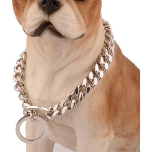 12mm Dog Necklace Choker Pet Collar Silver Color Stainless Steel Metal Chain High Polished Wholesale Retail Pet Supplies Hot