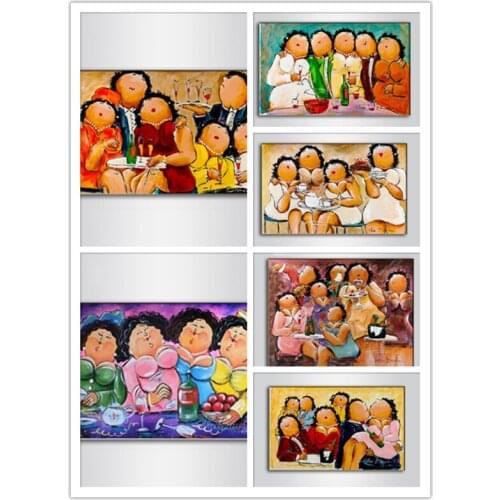 Full square/round drill 5d diy cartoon diamond painting fat ladies mozaik diamond embroidery cross stitch kit sale woman