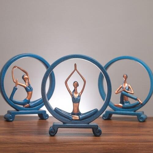 Modern Resin Yoga Poses Figurine Creative Minimalist Abstract Yoga Girl Figure Statue Ornaments Home Office Desktop Decorations