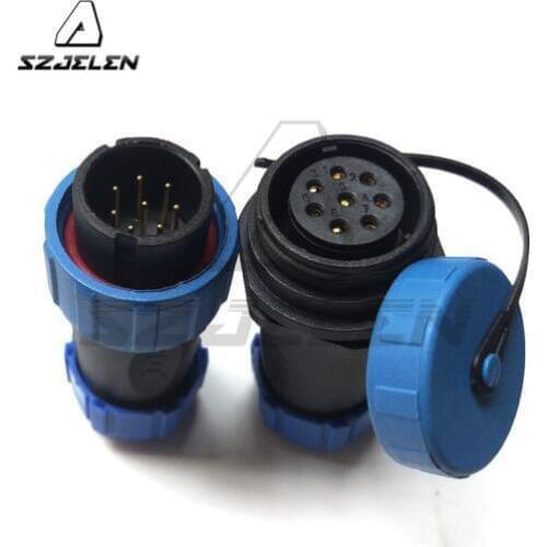 SP2110/SY2111, 8 pin waterproof plug socket, LED power Wire connector, Electric equipment power charger plug socket