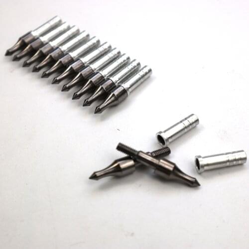 12/24/36/50/100pc Target Point 100 Grain Arrow Tip Archery Broadhead Arrow Head With Aluminum Insert Fit ID6.2 Arrow Shaft